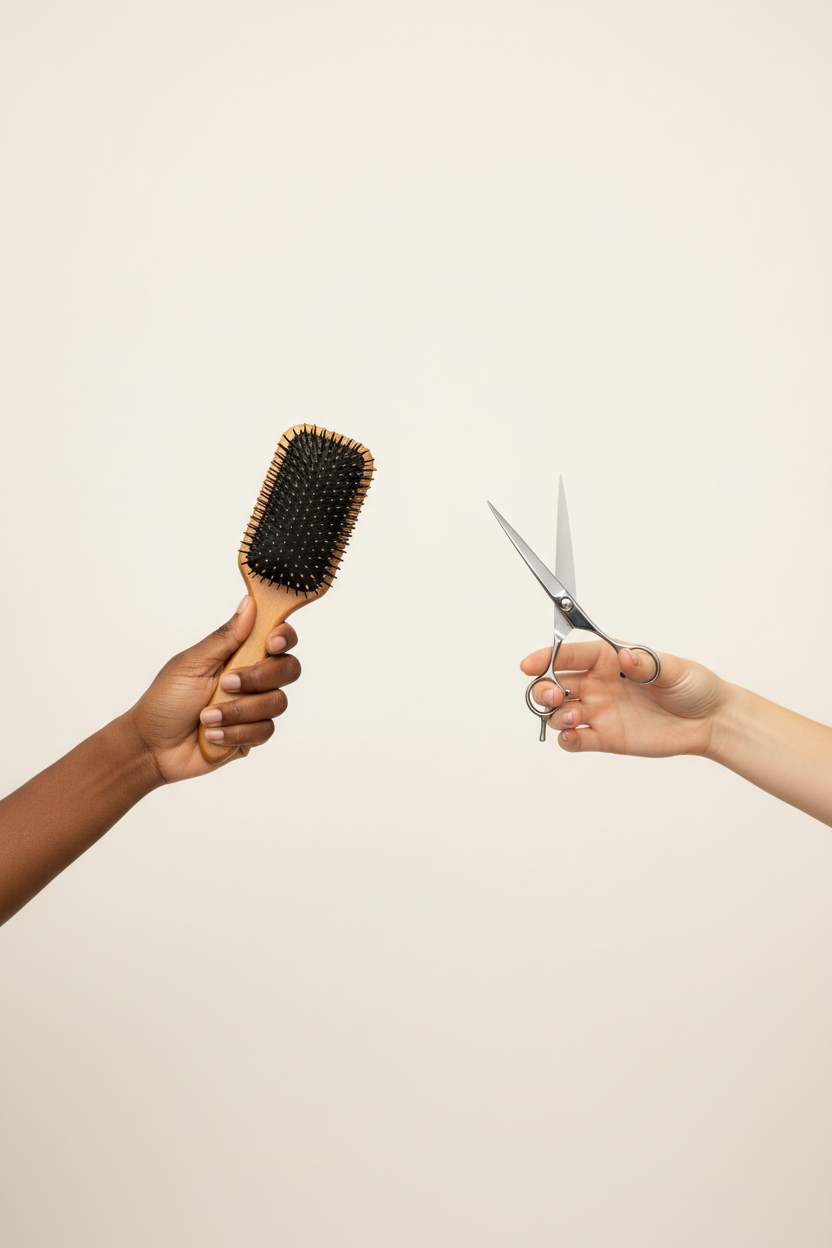 make women hand with brush